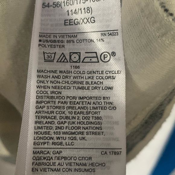 Gap XXL striped long sleeve top with pocket - Picture 3 of 6